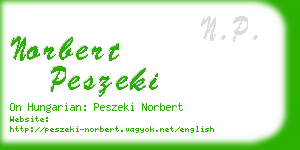 norbert peszeki business card